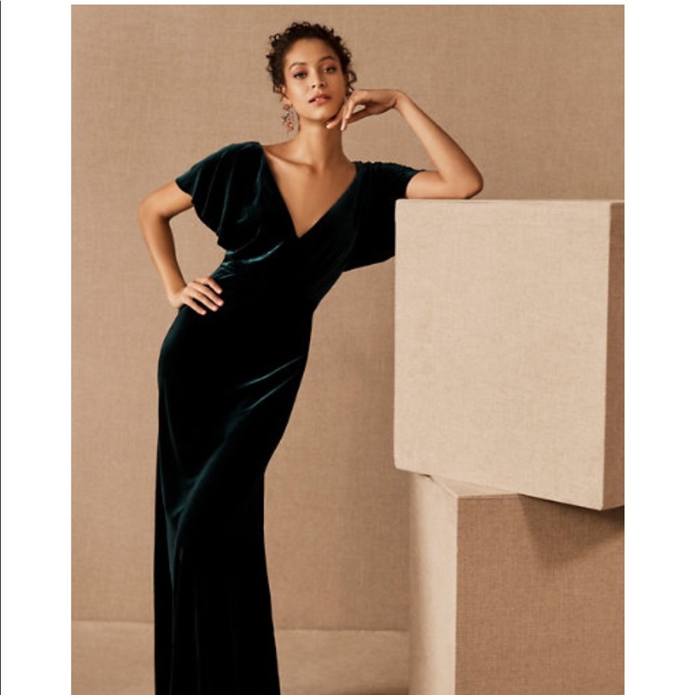 Jenny Yoo Ellis Velvet Open Back Dress